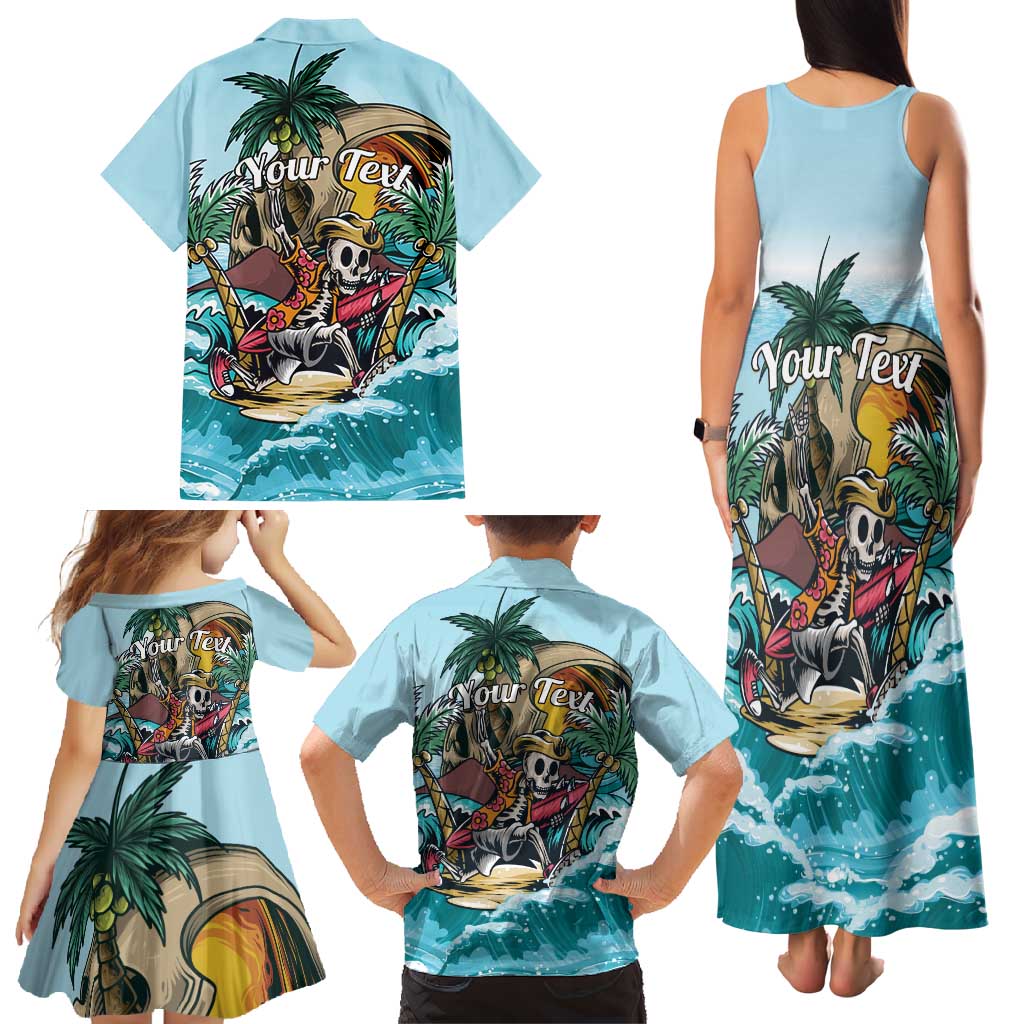 Personalized Aloha Hawaii Skeleton Family Matching Tank Maxi Dress and Hawaiian Shirt Tropical Summer Vibe LT01 - Polynesian Pride