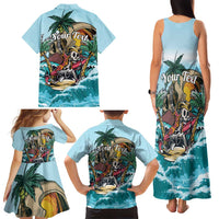 Personalized Aloha Hawaii Skeleton Family Matching Tank Maxi Dress and Hawaiian Shirt Tropical Summer Vibe LT01 - Polynesian Pride