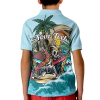 Personalized Aloha Hawaii Skeleton Kid Polo Shirt Tropical Summer Vibe LT01 - Polynesian Pride