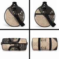 Cook Islands Turtle Duffle Bag Stars and Hibiscus - Beige LT01 - Polynesian Pride