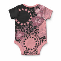 Cook Islands Turtle Baby Onesie Stars and Hibiscus - Pink LT01 - Polynesian Pride