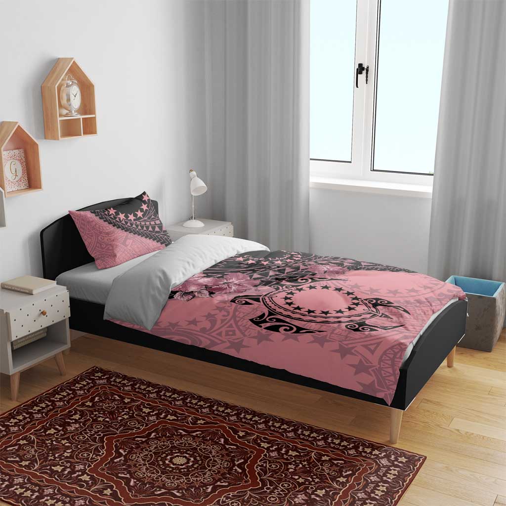 Cook Islands Turtle Bedding Set Stars and Hibiscus - Pink