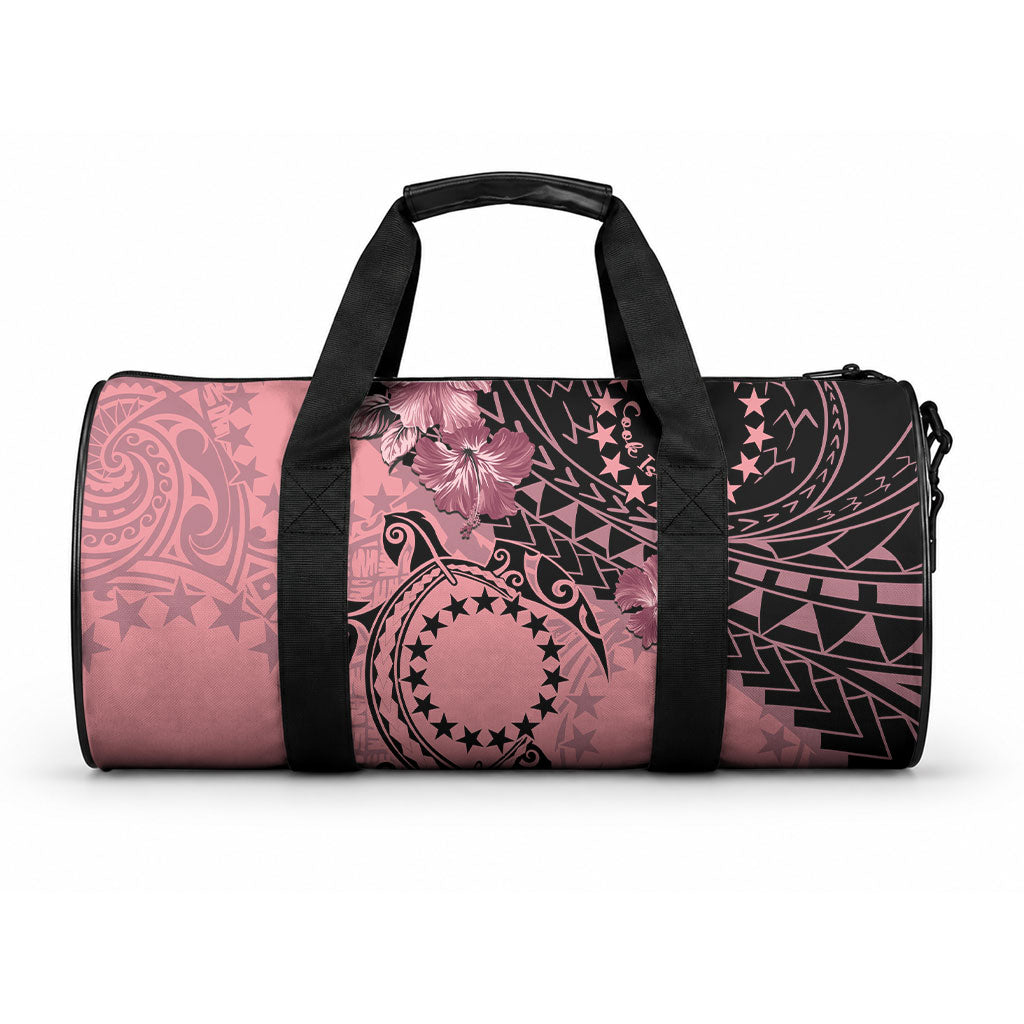 Cook Islands Turtle Duffle Bag Stars and Hibiscus - Pink LT01 One size Pink - Polynesian Pride