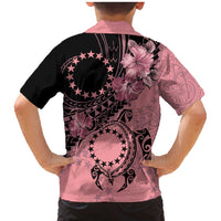 Cook Islands Turtle Family Matching Mermaid Dress and Hawaiian Shirt Stars and Hibiscus - Pink LT01 - Polynesian Pride