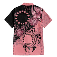 Cook Islands Turtle Family Matching Mermaid Dress and Hawaiian Shirt Stars and Hibiscus - Pink LT01 - Polynesian Pride