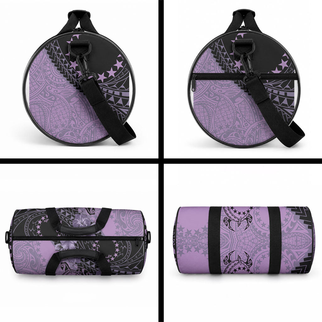 Cook Islands Turtle Duffle Bag Stars and Hibiscus - Purple LT01 - Polynesian Pride