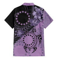 Cook Islands Turtle Family Matching Mermaid Dress and Hawaiian Shirt Stars and Hibiscus - Purple LT01 - Polynesian Pride