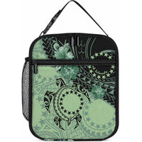 Cook Islands Turtle Lunch Bag Stars and Hibiscus - Green LT01 10.2 × 8.3 × 4.3 inch Green - Polynesian Pride