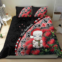 New Zealand Christmas Meri Kirihimete Bedding Set Santa Hei Tiki Pohutukawa LT01 - Polynesian Pride