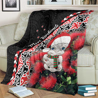 New Zealand Christmas Meri Kirihimete Blanket Santa Hei Tiki Pohutukawa LT01 - Polynesian Pride