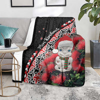 New Zealand Christmas Meri Kirihimete Blanket Santa Hei Tiki Pohutukawa LT01 - Polynesian Pride