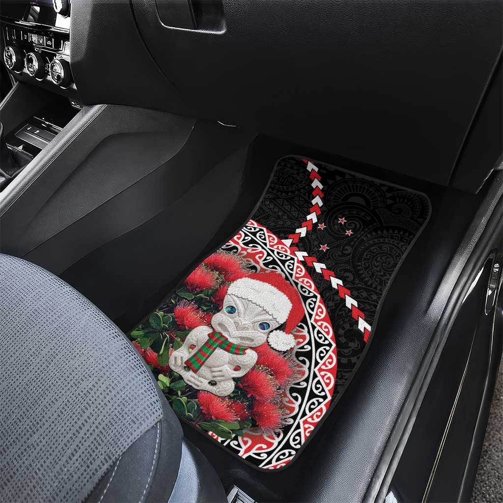 New Zealand Christmas Meri Kirihimete Car Mats Santa Hei Tiki Pohutukawa LT01 - Polynesian Pride