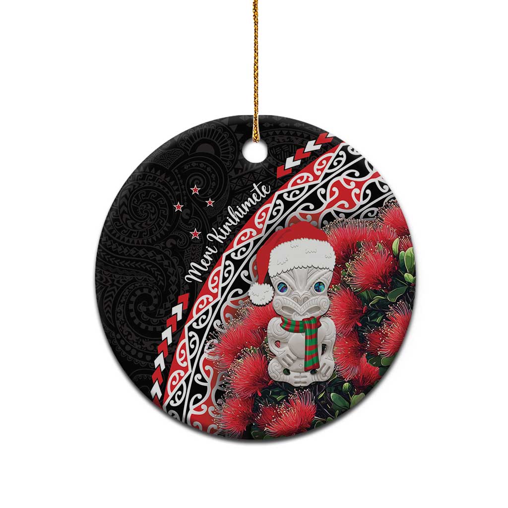 New Zealand Christmas Meri Kirihimete Ceramic Ornament Santa Hei Tiki Pohutukawa LT01 - Polynesian Pride