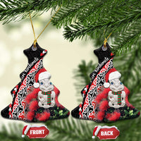 New Zealand Christmas Meri Kirihimete Ceramic Ornament Santa Hei Tiki Pohutukawa LT01 Christmas Tree Black - Polynesian Pride