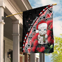 New Zealand Christmas Meri Kirihimete Garden Flag Santa Hei Tiki Pohutukawa LT01 House Flag Black - Polynesian Pride