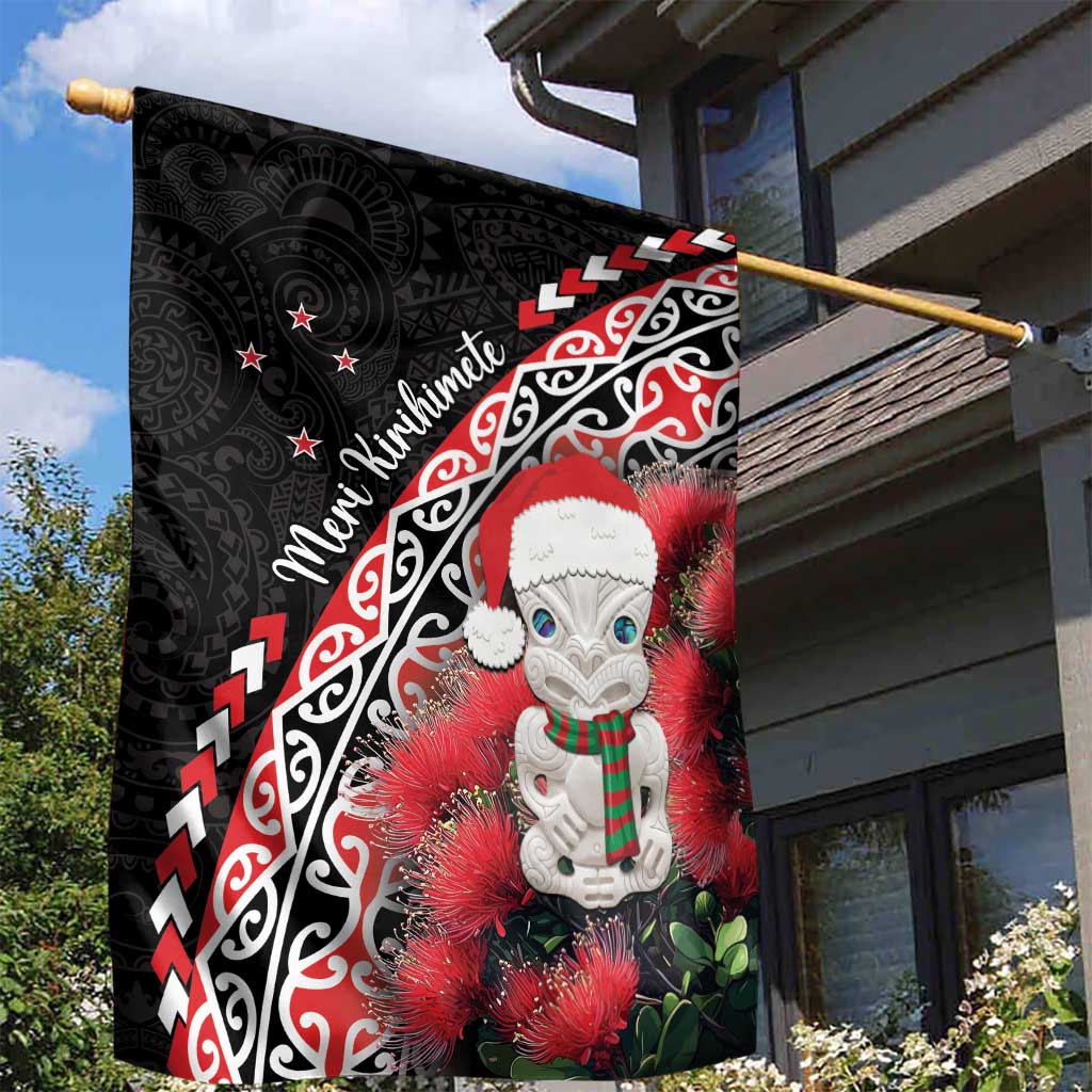 New Zealand Christmas Meri Kirihimete Garden Flag Santa Hei Tiki Pohutukawa LT01 - Polynesian Pride
