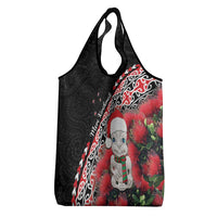New Zealand Christmas Meri Kirihimete Grocery Bag Santa Hei Tiki Pohutukawa LT01 - Polynesian Pride