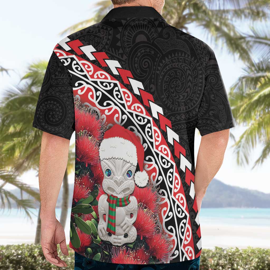 New Zealand Christmas Meri Kirihimete Hawaiian Shirt Santa Hei Tiki Pohutukawa LT01 - Polynesian Pride