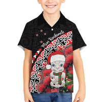 New Zealand Christmas Meri Kirihimete Hawaiian Shirt Santa Hei Tiki Pohutukawa LT01 - Polynesian Pride