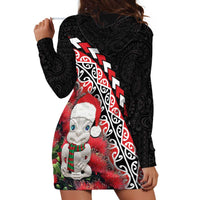 New Zealand Christmas Meri Kirihimete Hoodie Dress Santa Hei Tiki Pohutukawa LT01 - Polynesian Pride