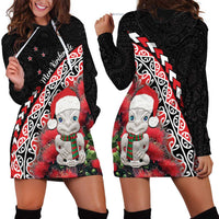 New Zealand Christmas Meri Kirihimete Hoodie Dress Santa Hei Tiki Pohutukawa LT01 - Polynesian Pride