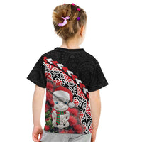 New Zealand Christmas Meri Kirihimete Kid T Shirt Santa Hei Tiki Pohutukawa LT01 - Polynesian Pride