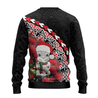 New Zealand Christmas Meri Kirihimete Ugly Christmas Sweater Santa Hei Tiki Pohutukawa LT01 - Polynesian Pride