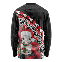 New Zealand Christmas Meri Kirihimete Long Sleeve Shirt Santa Hei Tiki Pohutukawa LT01 - Polynesian Pride