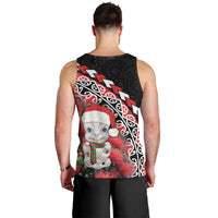 New Zealand Christmas Meri Kirihimete Men Tank Top Santa Hei Tiki Pohutukawa LT01 - Polynesian Pride