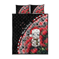 New Zealand Christmas Meri Kirihimete Quilt Bed Set Santa Hei Tiki Pohutukawa LT01 - Polynesian Pride