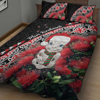 New Zealand Christmas Meri Kirihimete Quilt Bed Set Santa Hei Tiki Pohutukawa LT01 - Polynesian Pride