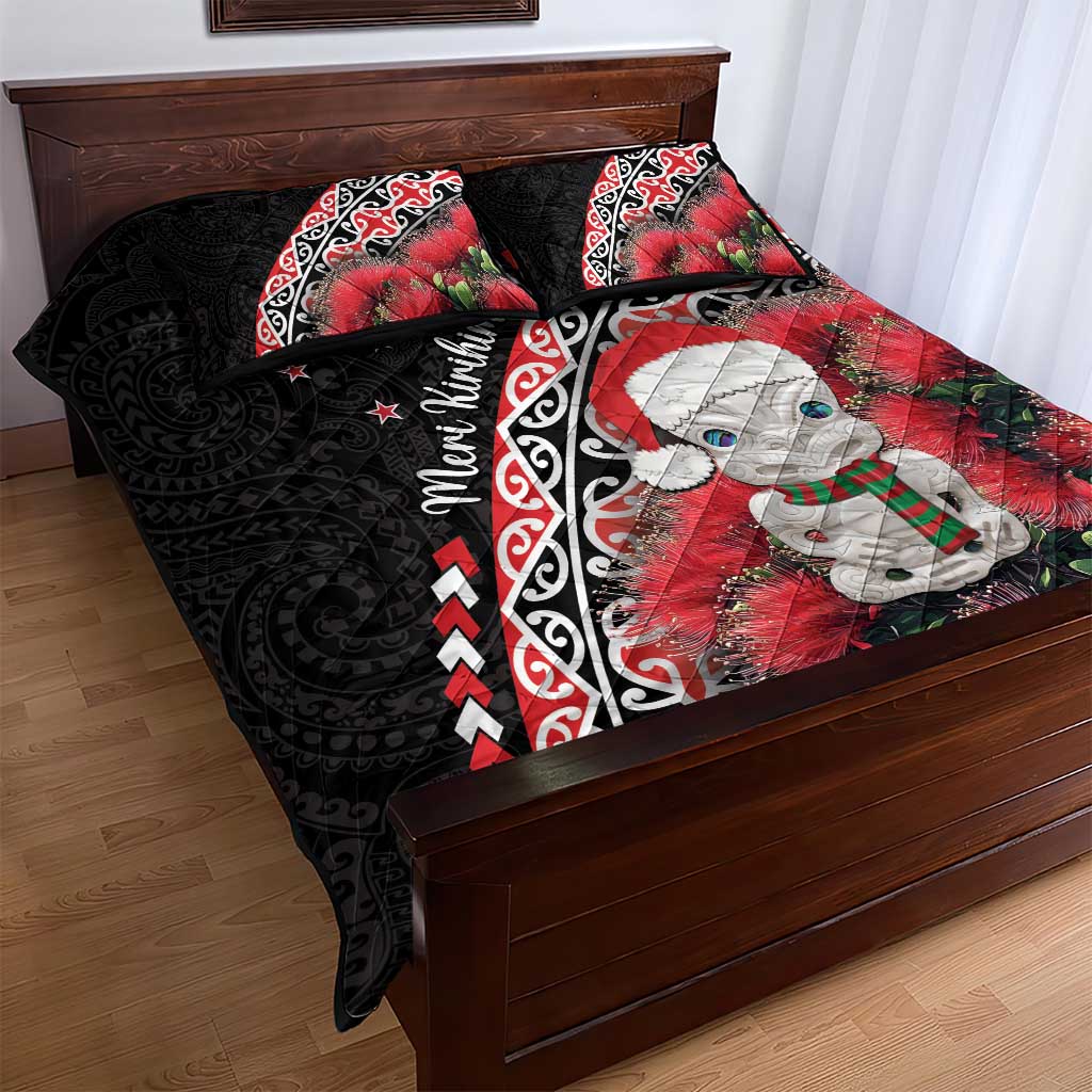 New Zealand Christmas Meri Kirihimete Quilt Bed Set Santa Hei Tiki Pohutukawa LT01 - Polynesian Pride