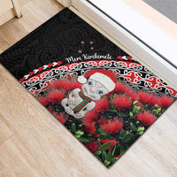 New Zealand Christmas Meri Kirihimete Rubber Doormat Santa Hei Tiki Pohutukawa LT01 - Polynesian Pride