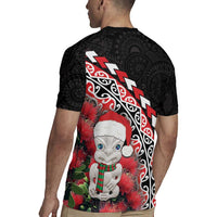 New Zealand Christmas Meri Kirihimete Rugby Jersey Santa Hei Tiki Pohutukawa LT01 - Polynesian Pride