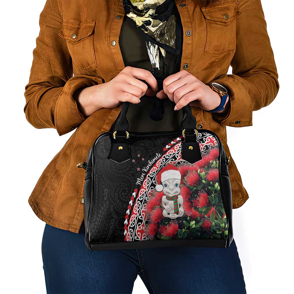 New Zealand Christmas Meri Kirihimete Shoulder Handbag Santa Hei Tiki Pohutukawa LT01 - Polynesian Pride