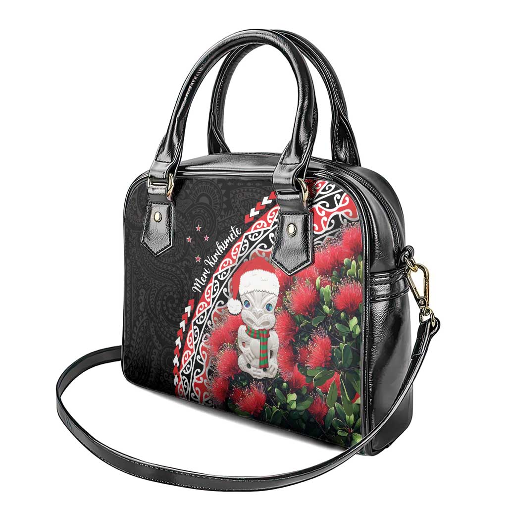 New Zealand Christmas Meri Kirihimete Shoulder Handbag Santa Hei Tiki Pohutukawa LT01 - Polynesian Pride