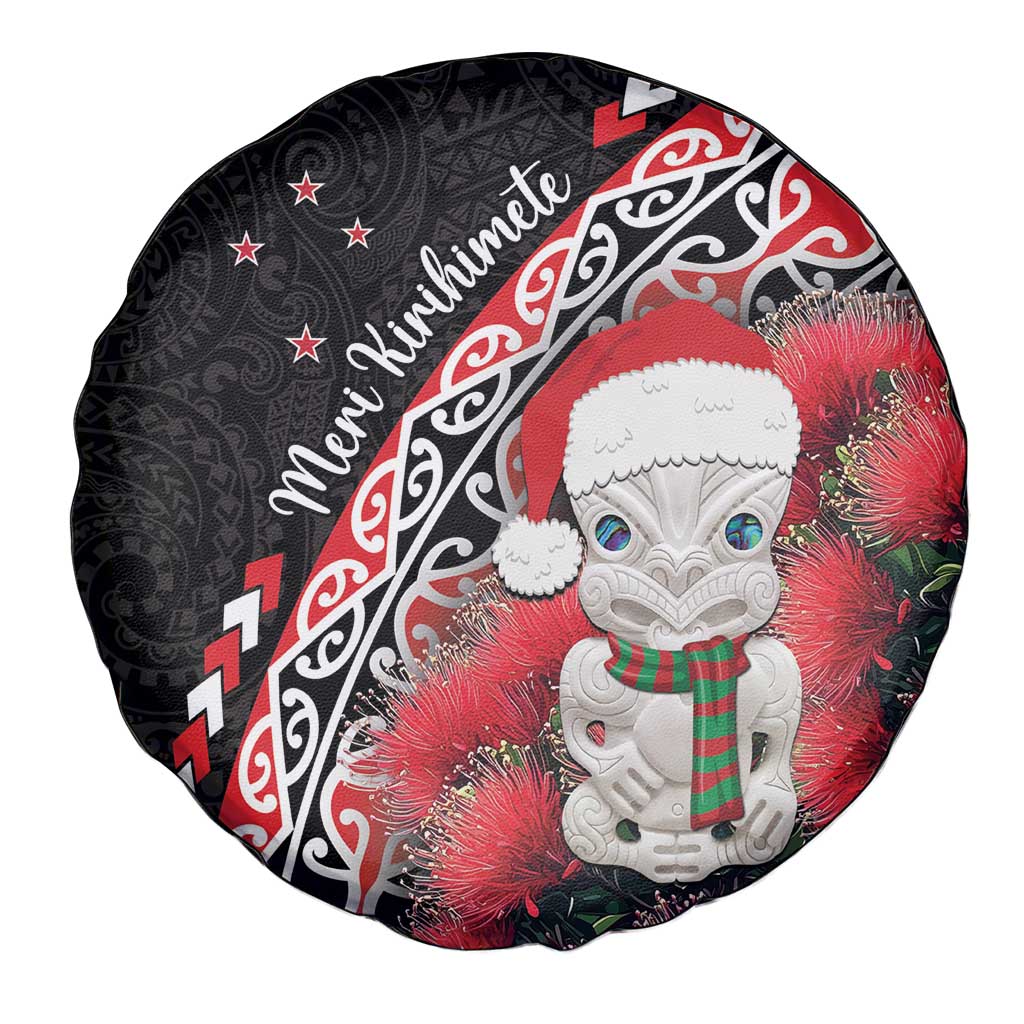 New Zealand Christmas Meri Kirihimete Spare Tire Cover Santa Hei Tiki Pohutukawa LT01 - Polynesian Pride