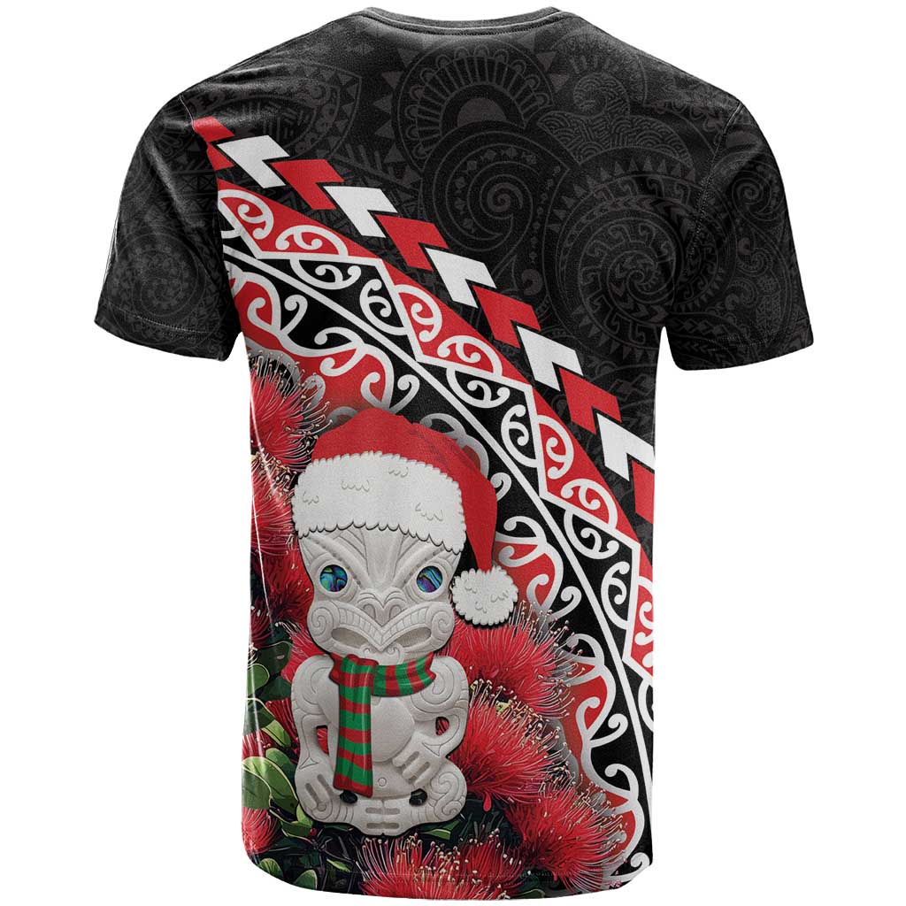 New Zealand Christmas Meri Kirihimete T Shirt Santa Hei Tiki Pohutukawa LT01 - Polynesian Pride