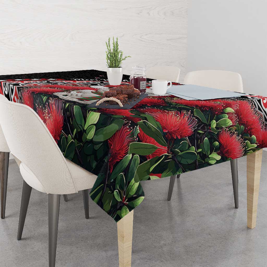 New Zealand Christmas Meri Kirihimete Tablecloth Santa Hei Tiki Pohutukawa LT01 - Polynesian Pride