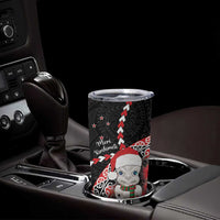 New Zealand Christmas Meri Kirihimete Tumbler Cup Santa Hei Tiki Pohutukawa LT01 - Polynesian Pride