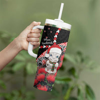 New Zealand Christmas Meri Kirihimete Tumbler With Handle Santa Hei Tiki Pohutukawa LT01 - Polynesian Pride