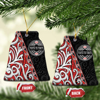 Aotearoa Toitu Te Tiriti Ceramic Ornament Honour The Treaty New Zealand LT01 Bell Flake Black - Polynesian Pride