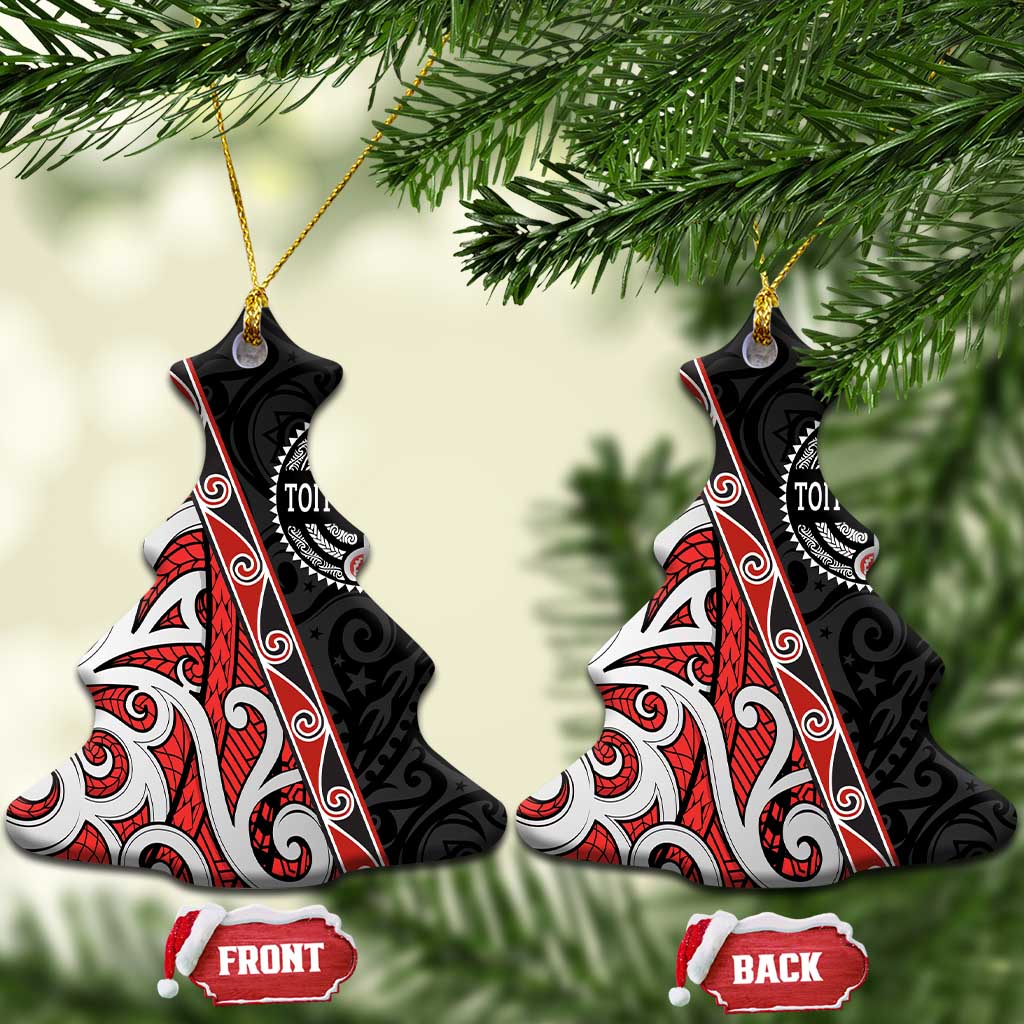 Aotearoa Toitu Te Tiriti Ceramic Ornament Honour The Treaty New Zealand LT01 Christmas Tree Black - Polynesian Pride