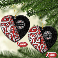 Aotearoa Toitu Te Tiriti Ceramic Ornament Honour The Treaty New Zealand LT01 Heart Black - Polynesian Pride