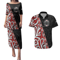 Aotearoa Toitu Te Tiriti Couples Matching Puletasi and Hawaiian Shirt Honour The Treaty New Zealand LT01 Black - Polynesian Pride