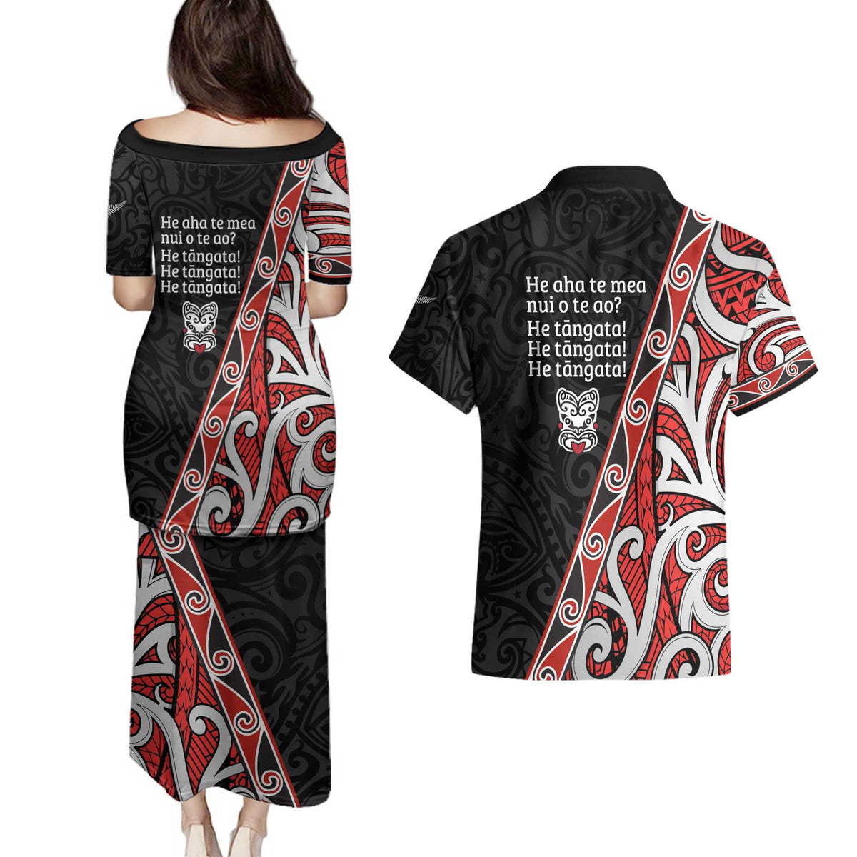 Aotearoa Toitu Te Tiriti Couples Matching Puletasi and Hawaiian Shirt Honour The Treaty New Zealand LT01 - Polynesian Pride