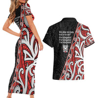 Aotearoa Toitu Te Tiriti Couples Matching Short Sleeve Bodycon Dress and Hawaiian Shirt Honour The Treaty New Zealand LT01 - Polynesian Pride