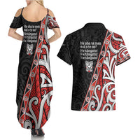 Aotearoa Toitu Te Tiriti Couples Matching Summer Maxi Dress and Hawaiian Shirt Honour The Treaty New Zealand LT01 - Polynesian Pride