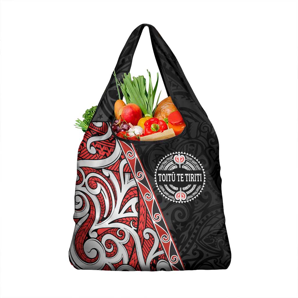Aotearoa Toitu Te Tiriti Grocery Bag Honour The Treaty New Zealand LT01 1-pack One Size Black - Polynesian Pride