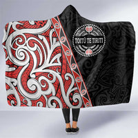 Aotearoa Toitu Te Tiriti Hooded Blanket Honour The Treaty New Zealand LT01 One Size Black - Polynesian Pride